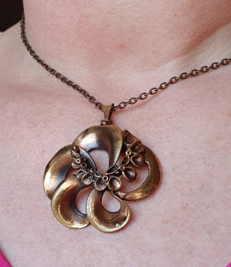 Hannu Ikonen Design Hanger aan Ketting, Sieraden, Tassen en Uiterlijk, Overige materialen, Gebruikt, Bruin, Verzenden