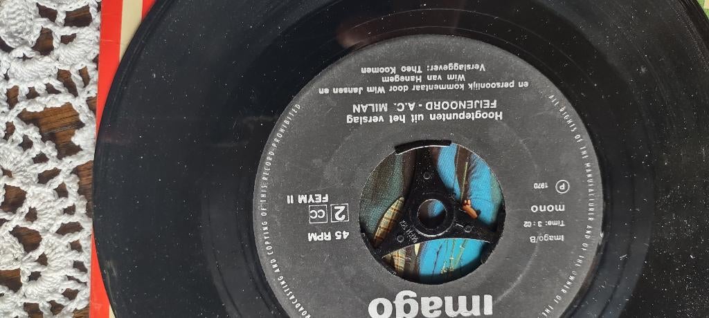 Plaat, singel Feyenoord elftal, Cd's en Dvd's, Vinyl Singles, Gebruikt, Overige formaten, Single, Ophalen of Verzenden