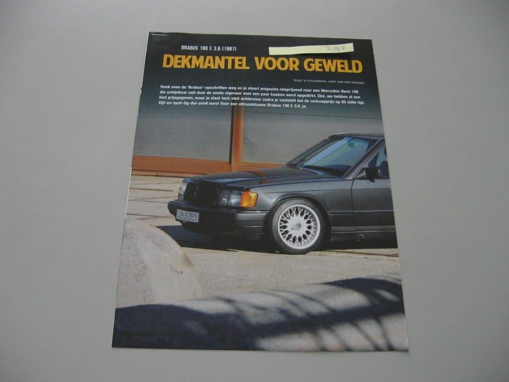 MERC 293 Brabus 190 E 3.6 (1987) Mercedes-Benz, knipsel 2019, Ophalen of Verzenden, Zo goed als nieuw, Mercedes
