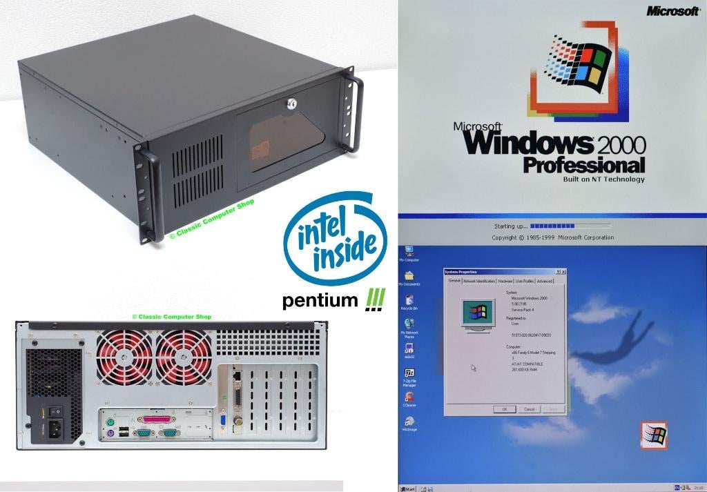 Industriële Windows 2000 legacy applicatie pc, Minder dan 4 GB, Verzenden, 120 GB, Refurbished