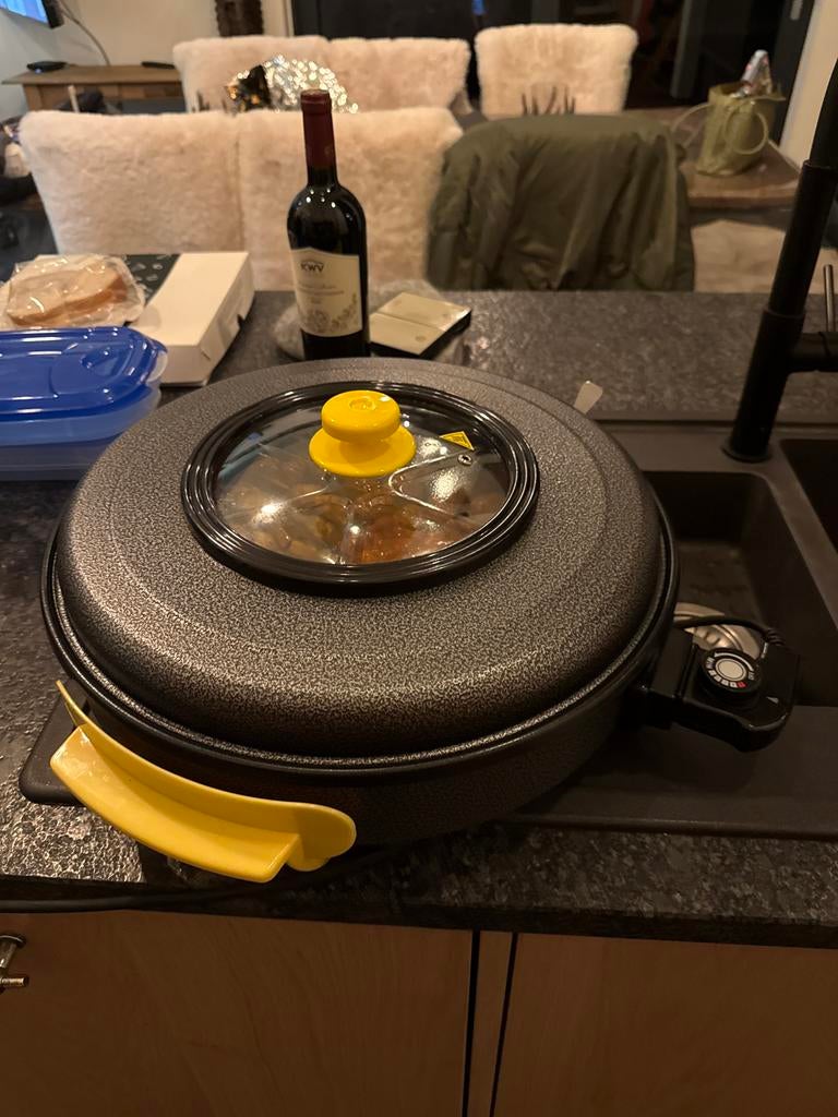 Elektrische Partypan - Ideaal voor gezellige avonden!, Ophalen of Verzenden, Vaatwasmachinebestendig, Gebruikt, Tafelgrill