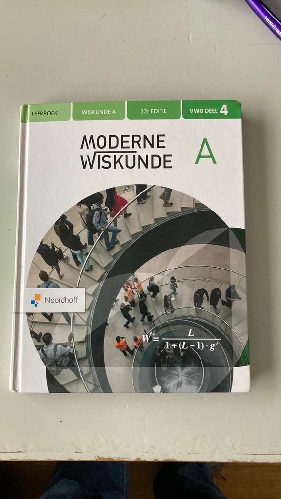 Moderne Wiskunde vwo wiskunde A deel 4 12de ed., Ophalen of Verzenden, Zo goed als nieuw, Overige niveaus, Nederlands