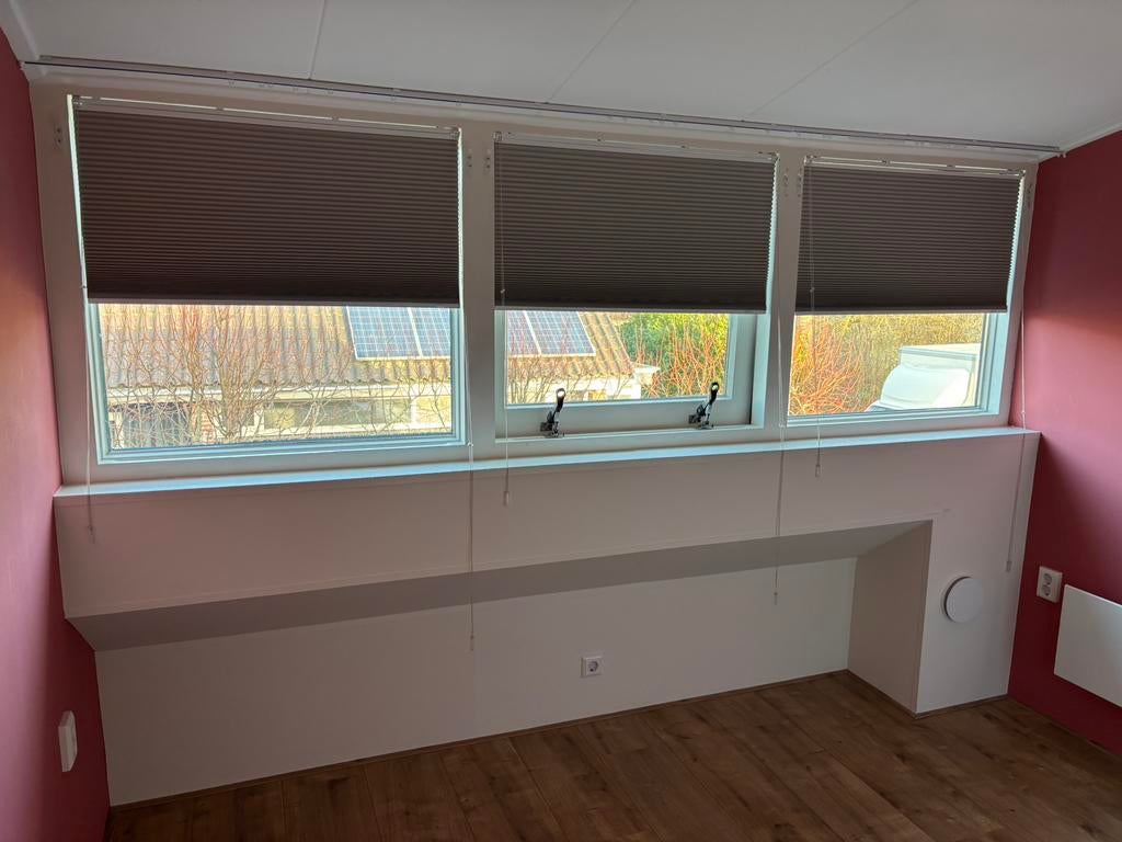 3x Plisségordijnen Vrijhangend Lexington Taupe Verduisterend, Huis en Inrichting, Ophalen of Verzenden, Nieuw, Wit, 50 tot 100 cm