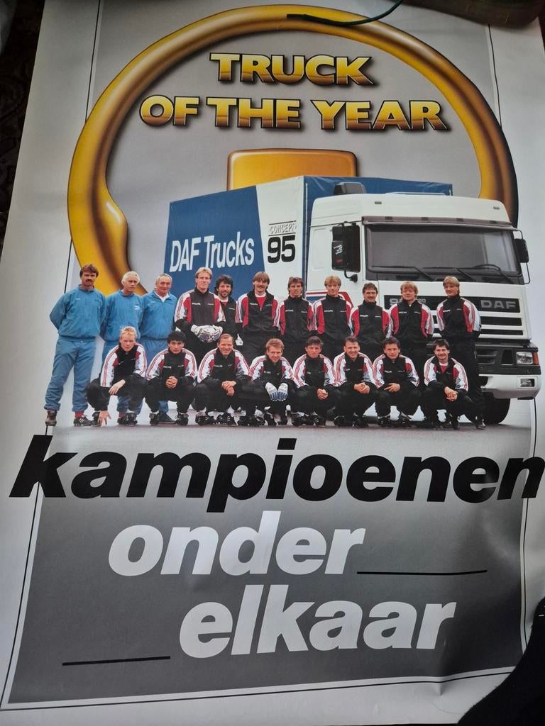 Poster Daf 95 en psv voetbal, Ophalen of Verzenden, Gebruikt, Auto's