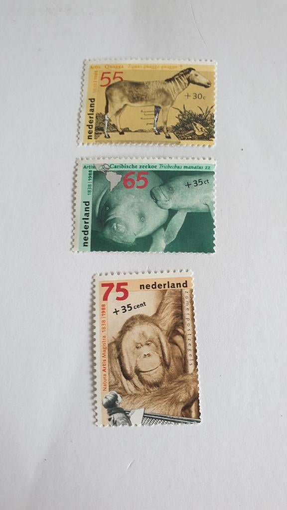 2129 nederland setje zomerpostzegels 1988 artis postfris, Postzegels en Munten, Verzenden