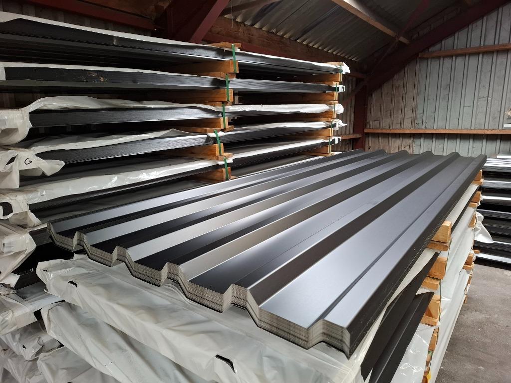 ⚫ Stalen damwand platen 35/1035 zwart €10,- p/m2 ⚫, Ophalen, Nieuw, Overige materialen, Minder dan 20 mm