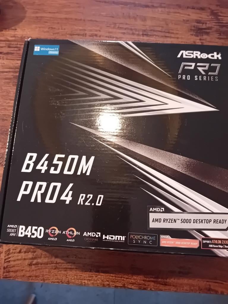 B450M PRO4 R2.0 ASrock moederbord, DDR4, Nieuw, Ophalen of Verzenden, Micro-ATX