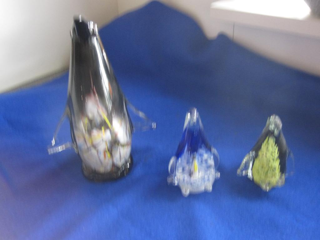 Glazen pinguins 22x11 3 stuks, Antiek en Kunst, Ophalen