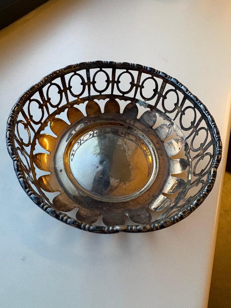 Antiek Edwardiaans Bonbon Schaal J.L. & Co, Ophalen of Verzenden, Zilver