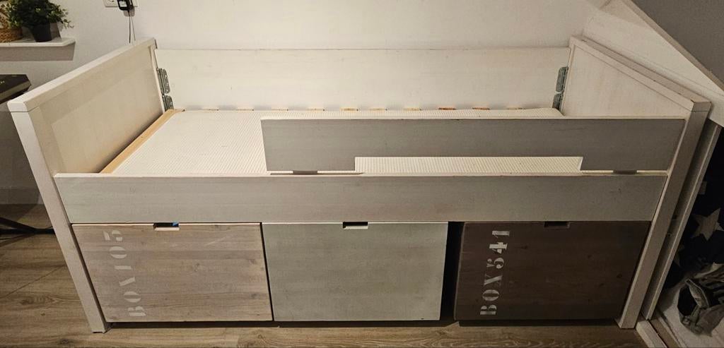 Bopita half-hoog slaper met veel opbergruimte, Ophalen, Gebruikt, 70 tot 85 cm, Lattenbodem