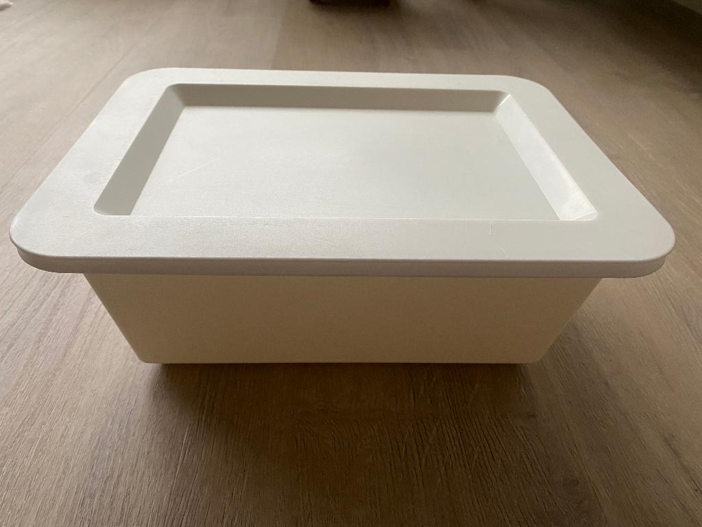 IKEA Slugis Opbergbak met Deksel | wit | 27x36x13cm, Doos, Minder dan 35 cm, Minder dan 50 cm, Ophalen of Verzenden