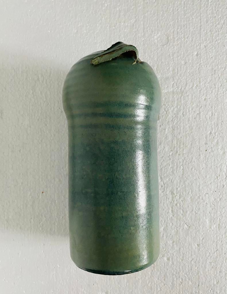 Gubbels Helden groen keramiek vaas , jaren 70, Gubbels, Gebruikt, Aardewerk of Porselein, Ophalen of Verzenden