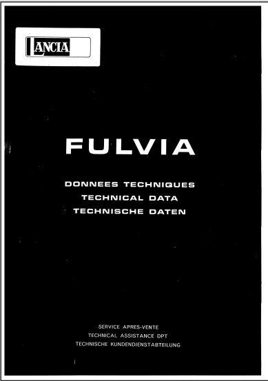 Lancia Fulvia Technisch Databoek in PDF formaat, Verzenden