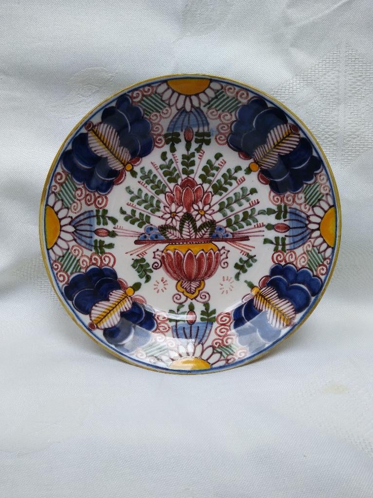 WANDBORD 17 cm doorsnee, bont decor, van Tichelaar, MAKKUM, Ophalen of Verzenden