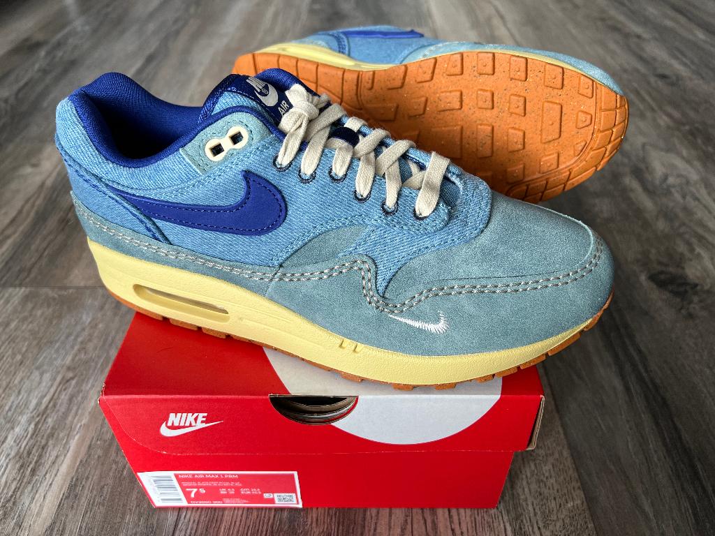 Nike Air Max 1 PRM [Premium - Dirty Denim] [Origineel] 40,5, Kleding | Heren, Schoenen, Blauw, Nieuw, Sneakers of Gympen, Nike Air Max