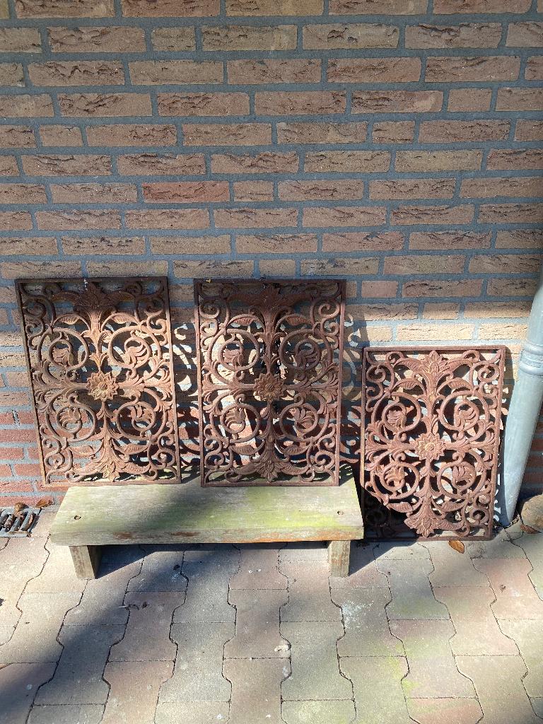 Gietijzeren deurmatten, Tuin en Terras, Deurmatten, Ophalen, Gebruikt, Binnen, Schoonloopmat