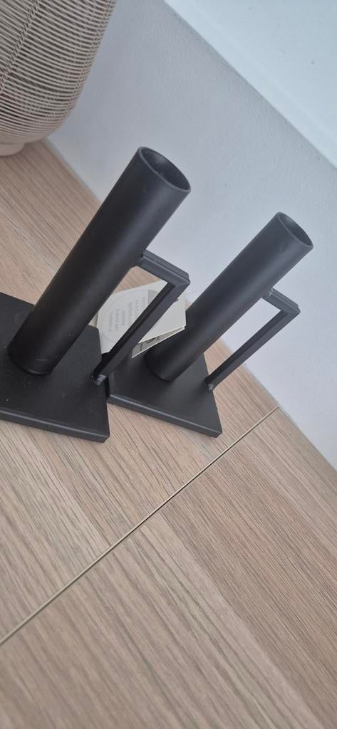 Zwarte matte kandelaars D8H12cm voor catering/decoratie, Huis en Inrichting, Woonaccessoires | Kandelaars en Kaarsen, Gebruikt
