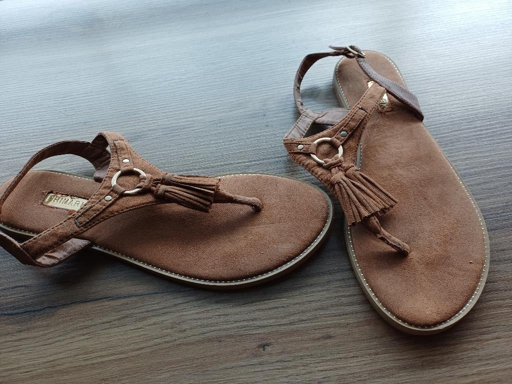 bruine sandalen Primark mt 39, Bruin, Primark, Zo goed als nieuw, Sandalen of Muiltjes