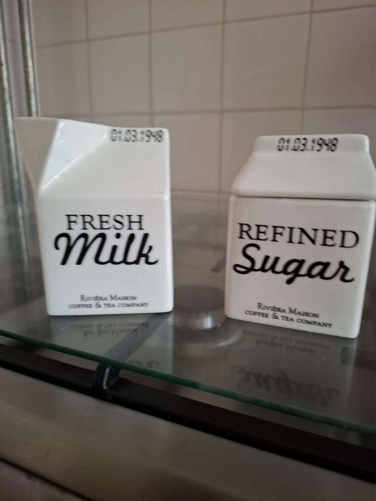 Riviera Maison melk en suiker set, Huis en Inrichting, Ophalen