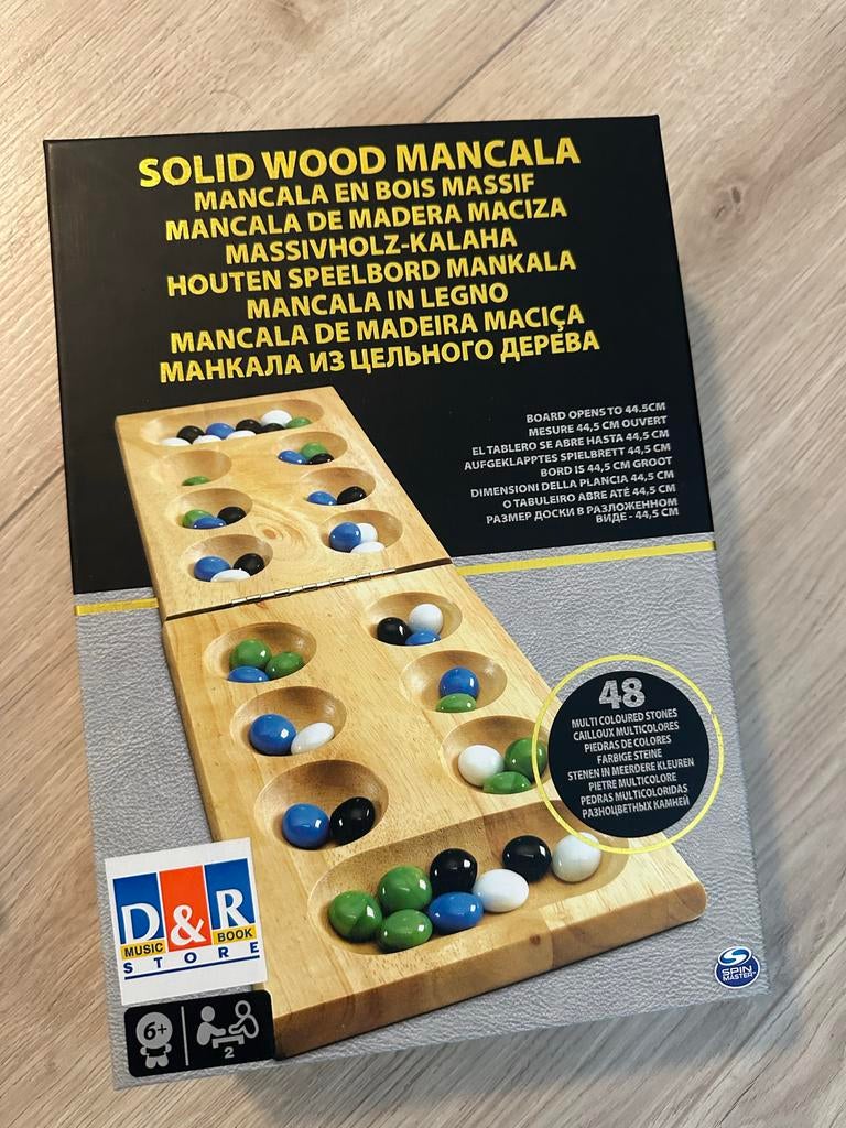 Massief houten Mancala spel met 48 stenen, Ophalen, Nieuw, Overige typen
