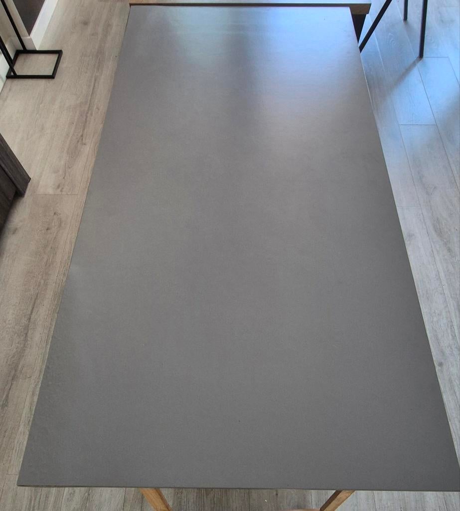 Tafelblad, grijs, 180x90 cm, met lichte weerschade, Ophalen, Overige materialen, Gebruikt, 100 tot 150 cm