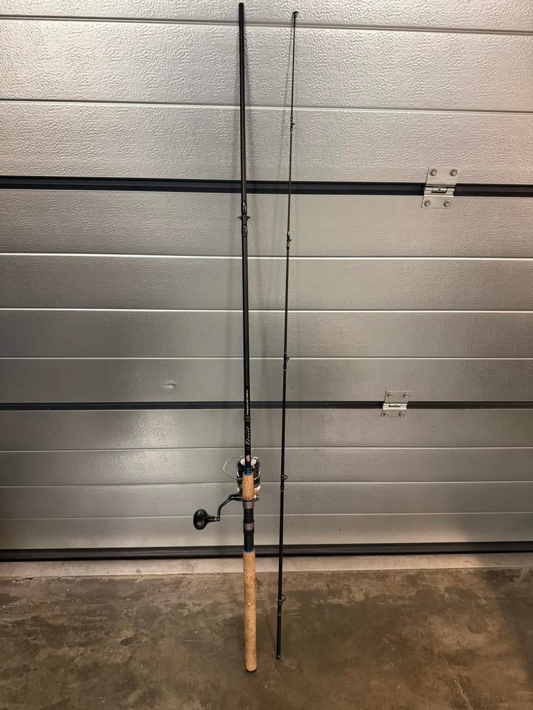 Hengelset. Shimano Saragosa + Abu Garcia hengel, Watersport en Boten, Ophalen of Verzenden, Zo goed als nieuw, Werphengel