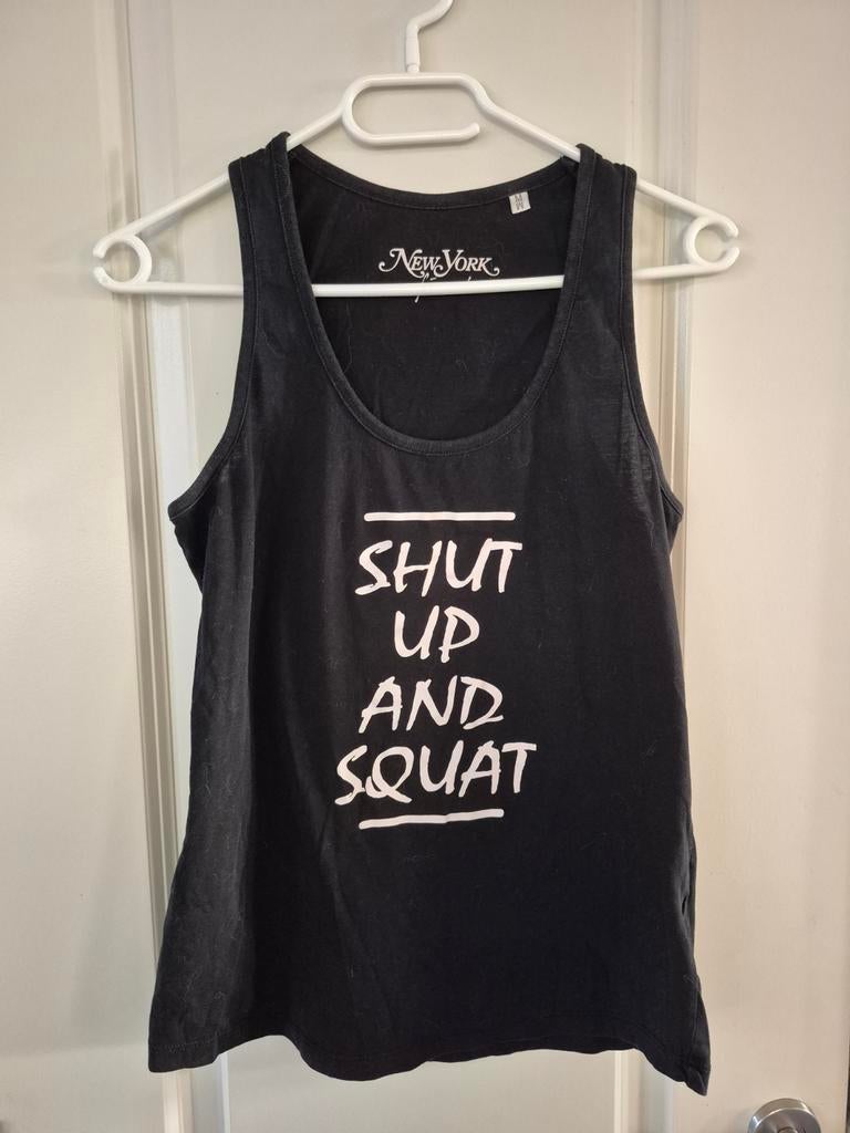 New york top zonder mouwen zwart m 38 shut up and squat text, Maat 38/40 (M), Zwart, New Yorker, Ophalen of Verzenden