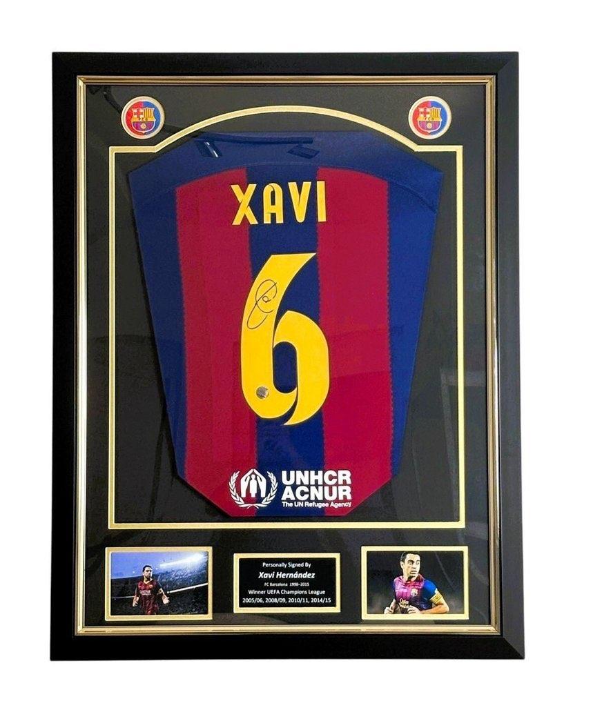 Xavi Hernández gesigneerd FC Barcelona shirt ingelijst, Buitenlandse clubs, Shirt, Nieuw, Ophalen of Verzenden