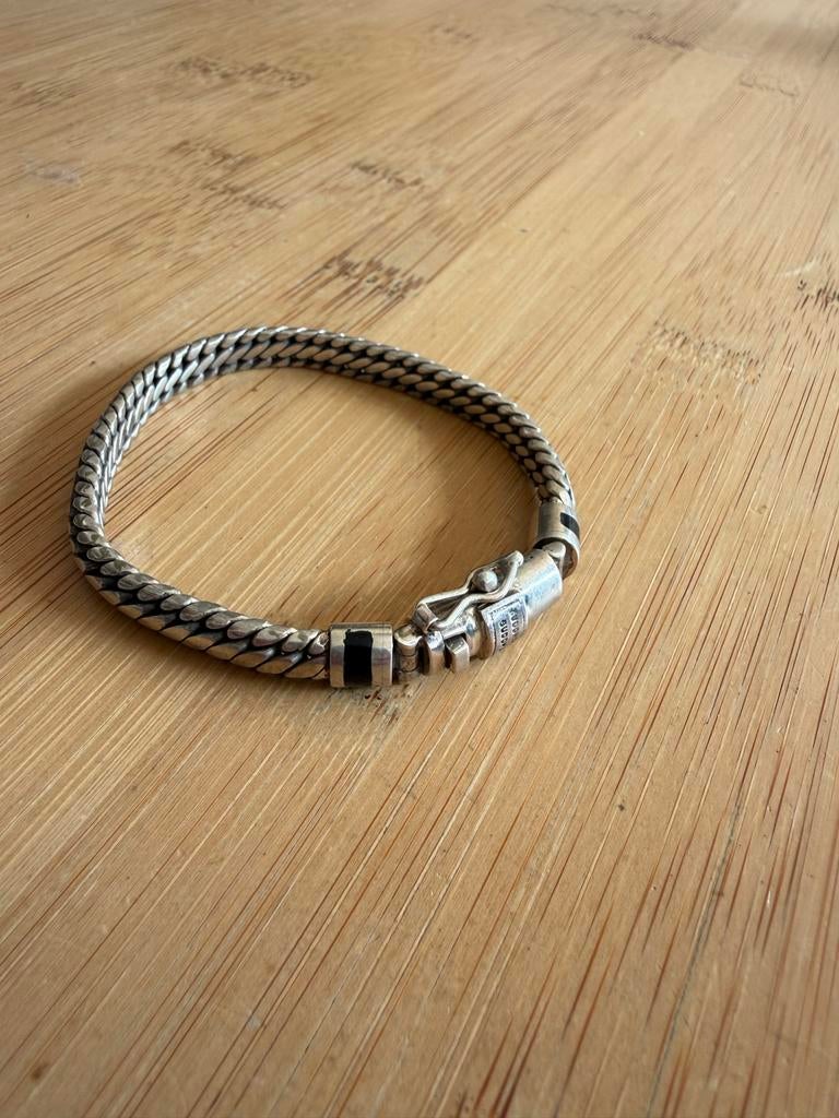 Buddha to Buddha armband - Zilveren schakelarmband, Ophalen of Verzenden, Gebruikt, Zilver