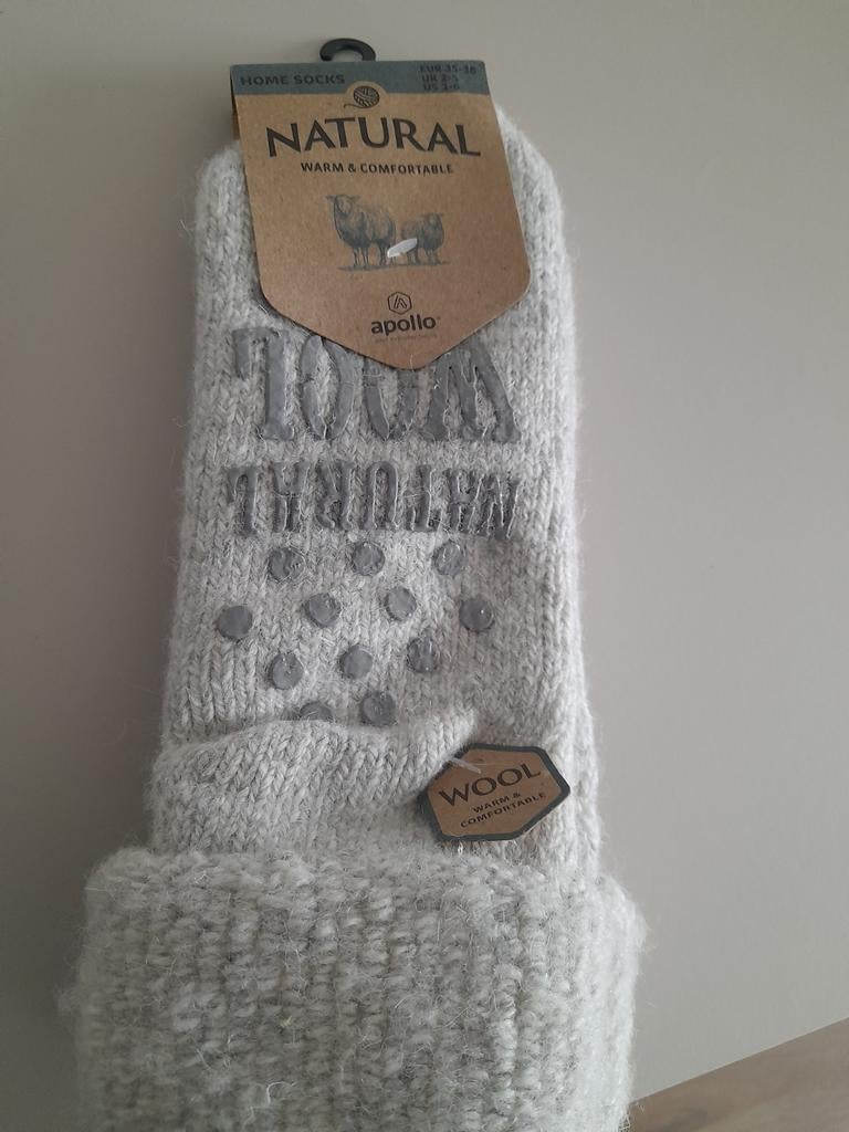 Bijna gratis dikke nieuwe Wollen sokken 35/38 anti slip, Jongen of Meisje, Nieuw, Ophalen of Verzenden, Natural wol