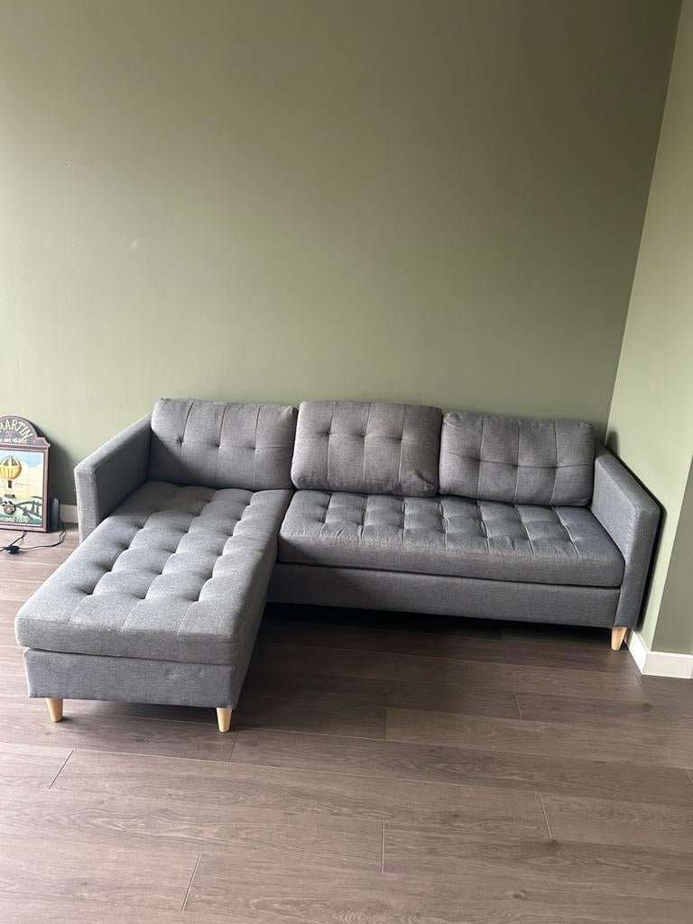 Bank met losse hocker, 215x150 cm, gratis afhalen, Ophalen, Gebruikt, 125 tot 150 cm, Hoekbank