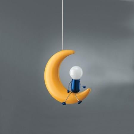 Leuke plafondlamp: mannetje op de maan, Ophalen of Verzenden, Gebruikt, Metaal, Speels, Kinderkamer, Modern