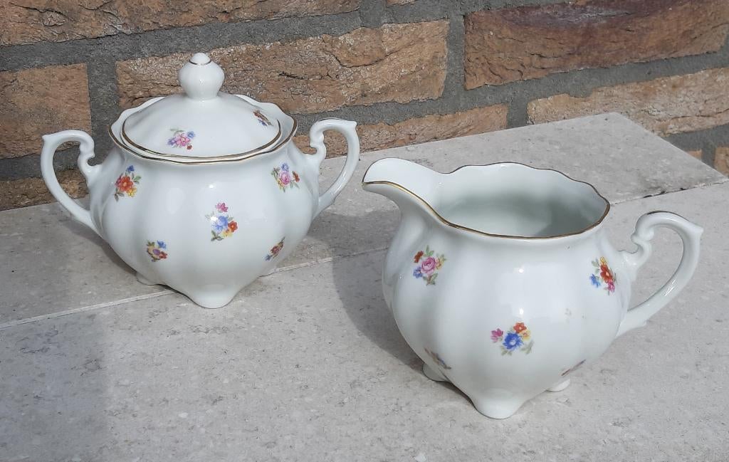 Porseleinen suikerpotje met roomkannetje, Ophalen, Overige typen, Zo goed als nieuw, Overige stijlen