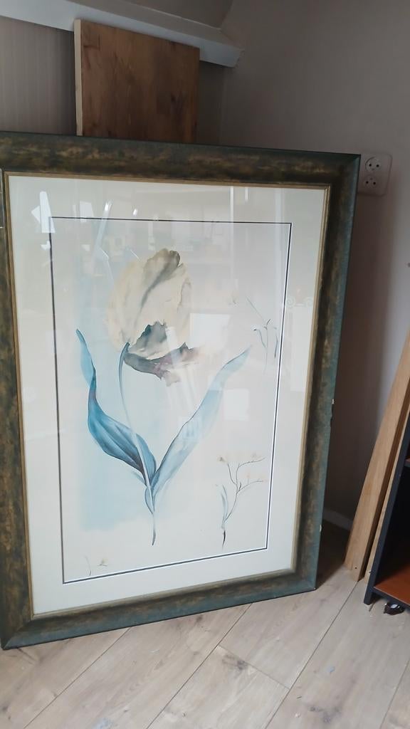 Grote houten lijst met prent Iris, Ophalen