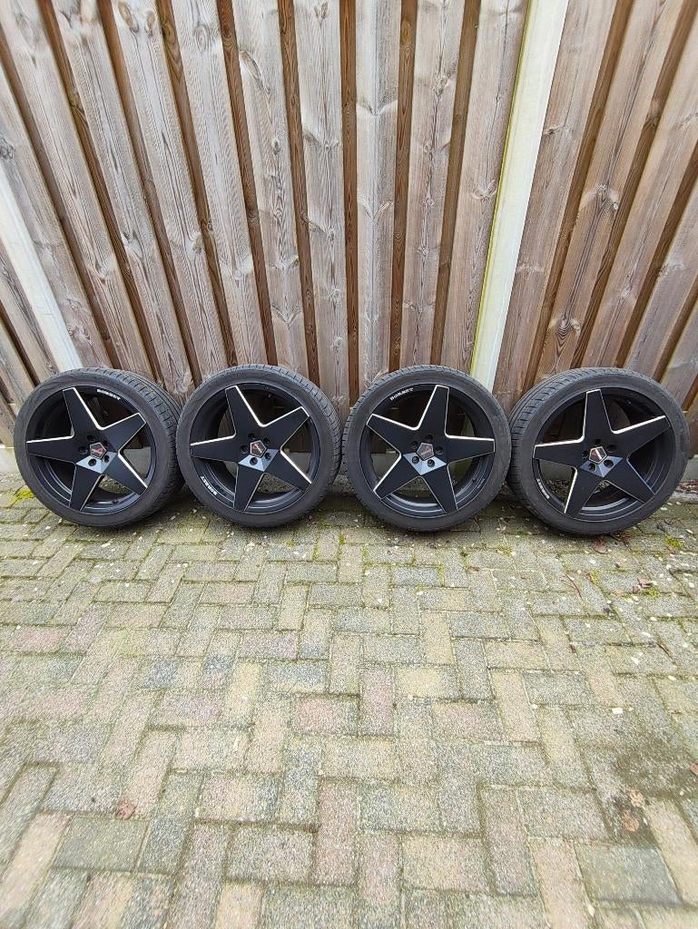 20 Inch Borbet velgen met vredestein banden, Ophalen, Gebruikt, 255 mm, Banden en Velgen