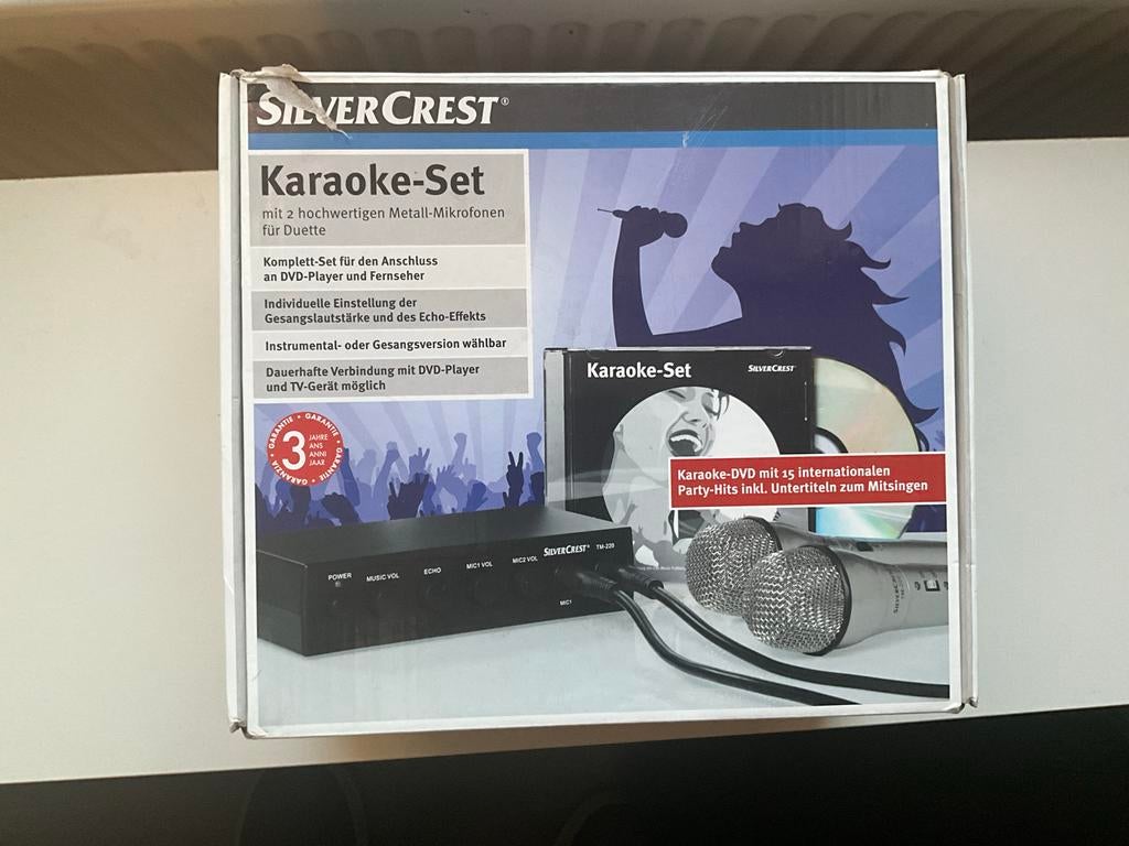 SilverCrest Karaoke-Set met 2 microfoons en DVD, Ophalen, Nieuw, Complete set