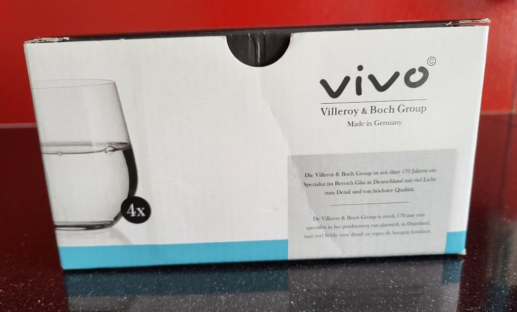 4X VIVO Villeroy&Boch whisky/waterglazen, Glas of Glazen, Ophalen of Verzenden, Overige stijlen, Glas