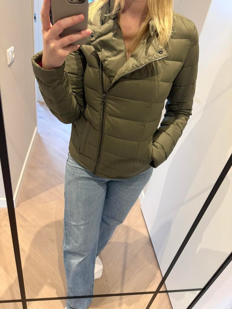 Als nieuw! Tommy Hilfiger Denim groene jas gewatteerde S M, Ophalen of Verzenden, Zo goed als nieuw, Maat 36 (S), Groen