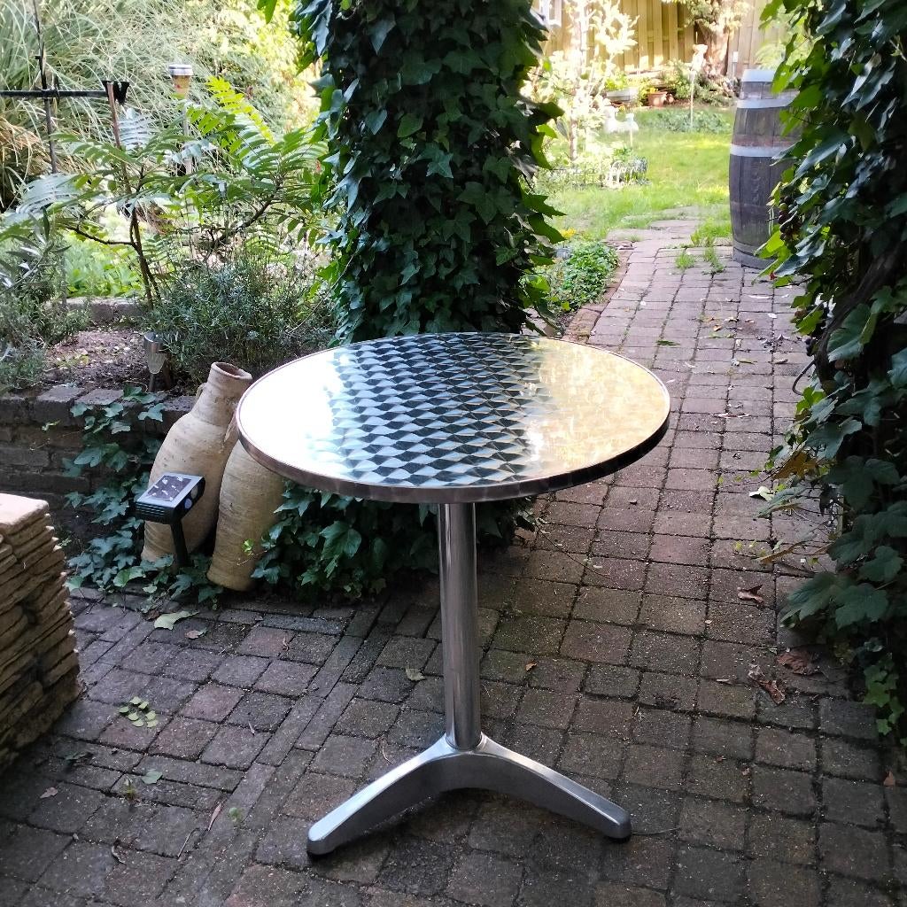 tafeltje, Minder dan 55 cm, Gebruikt, Metaal of Aluminium, Rond