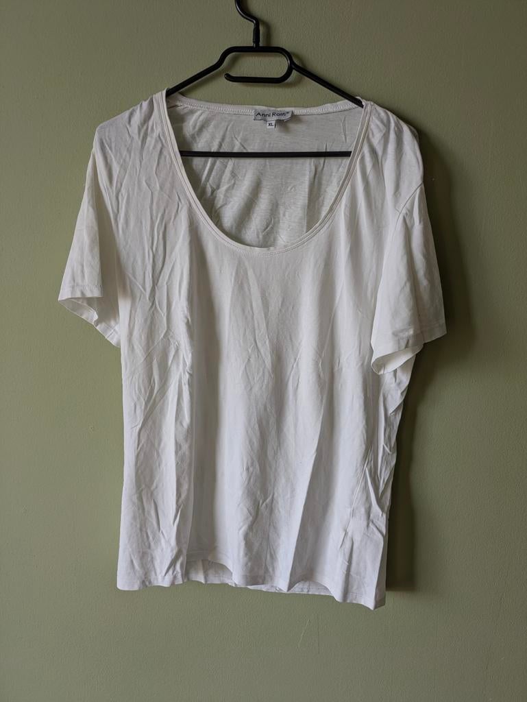 Anni Rolfi T-shirt - Maat XL. (2), Wit, Maat 46/48 (XL) of groter, Korte mouw, Gedragen