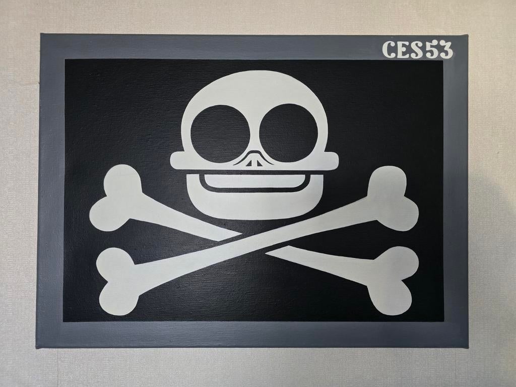 CES53 Doodshoofd Schilderij - Nieuwstaat Afmetingen 40 x 55, Ophalen of Verzenden