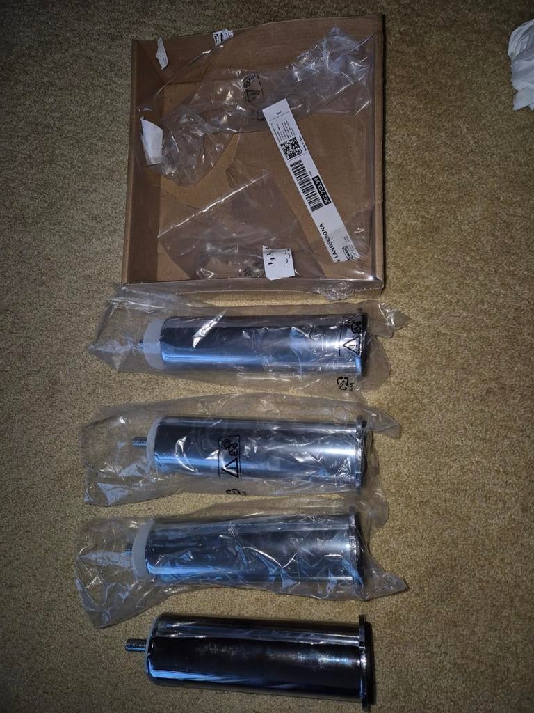 4 nieuwe Ikea Landskrona poten, 50 tot 100 cm, Nieuw, Metaal, Rechthoekig