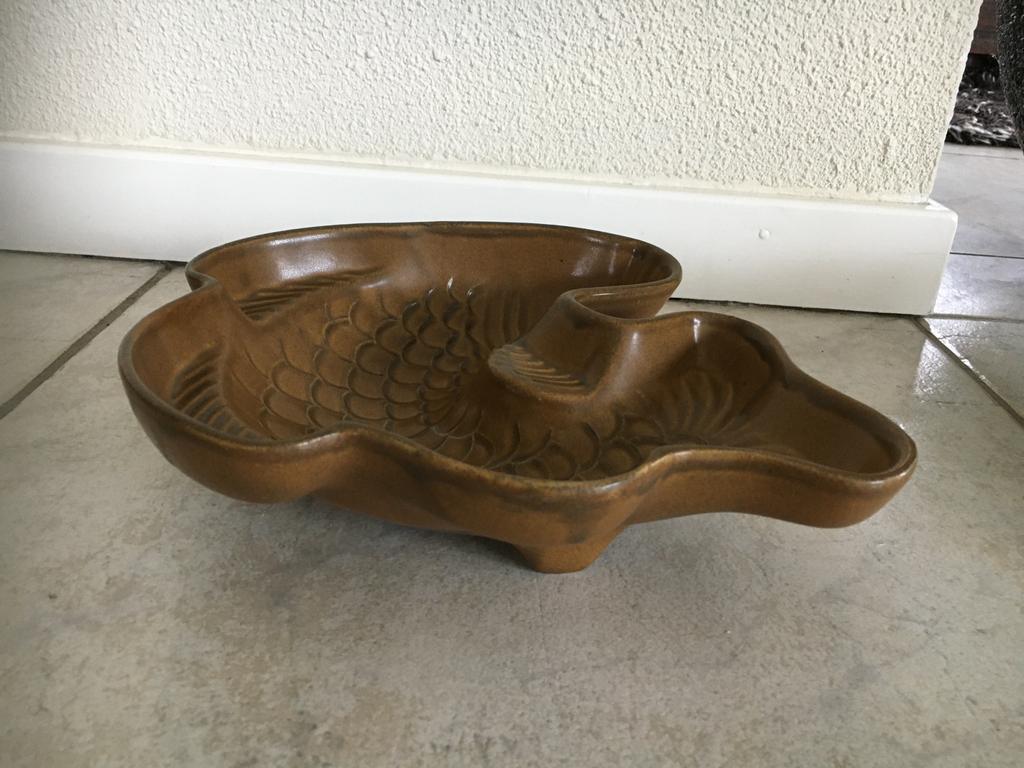 puddingvorm bakvorm kromme vis 750 ml bruin aardewerk, Ophalen of Verzenden