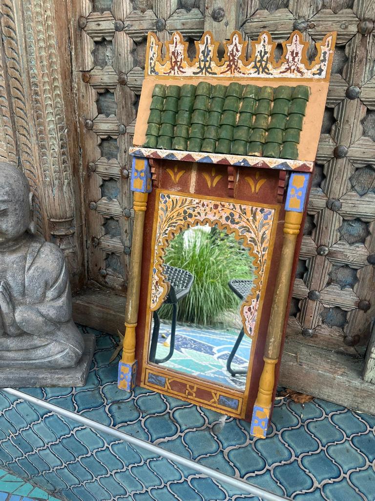 Marokkaanse Arabische Vintage handwerk spiegel oosters 60 cm, Huis en Inrichting, Woonaccessoires | Spiegels, Gebruikt, Ophalen of Verzenden