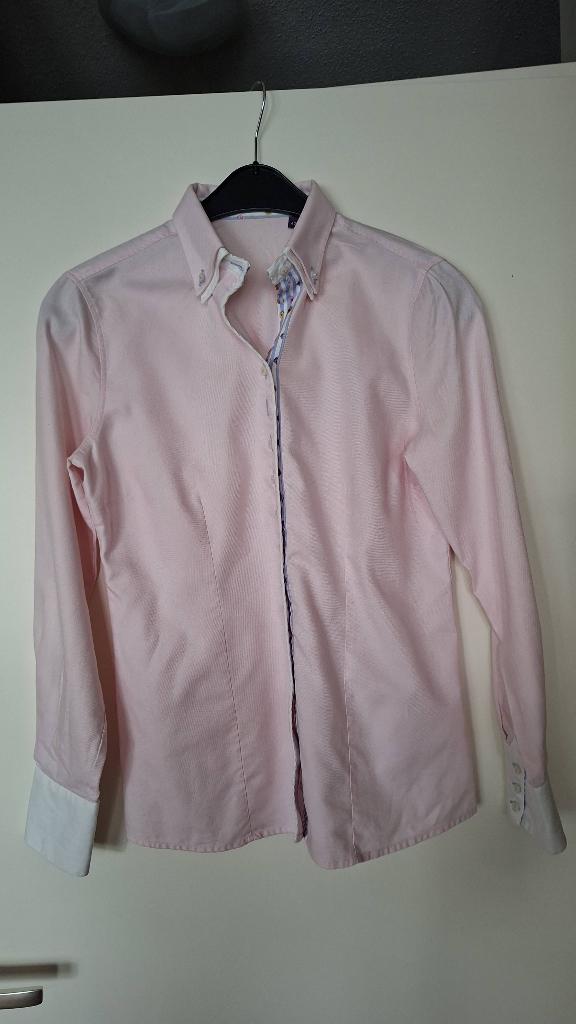 Roze met witte  dames blouse, Verzenden, Zo goed als nieuw, Maat 38/40 (M), Roze