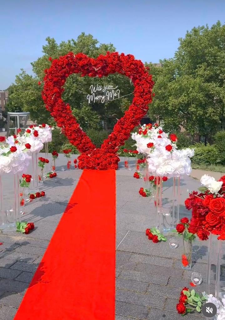 Romantische “Will You Marry Me?” backdrop, Hobby en Vrije tijd, Feestartikelen | Verhuur, Ophalen of Verzenden, Nieuw, Valentijn of Romantisch