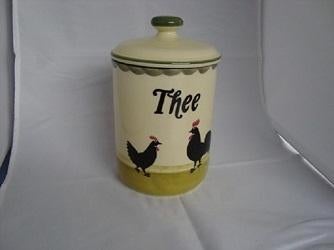 Voorraadpot Thee Kip Haan servies, Info@detagrijn.com, Overige materialen, Overige typen, Nieuw