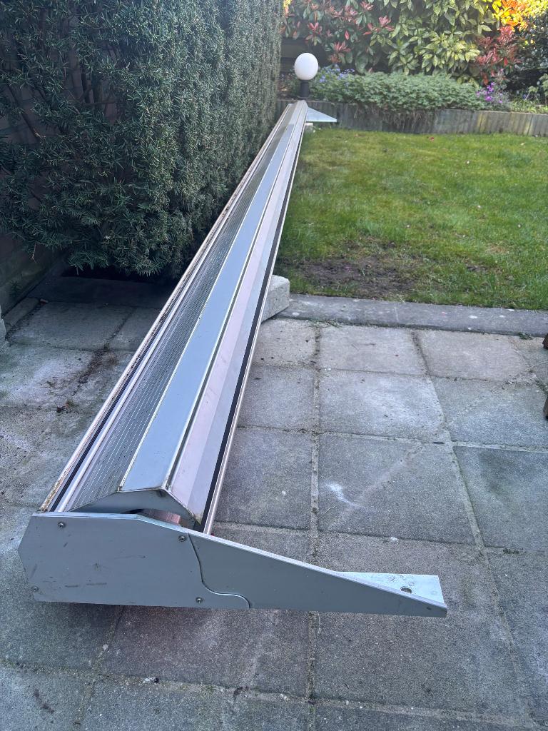 Elektrisch zonnescherm aluminium, Ophalen, Gebruikt, 450 cm of meer, Elektrisch