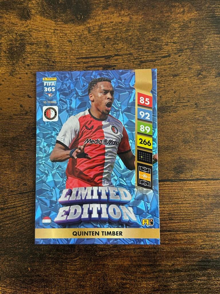 Quinten Timber Panini FIFA 365 Limited Edition 2025, Ophalen of Verzenden, Nieuw, Feyenoord, Spelerskaart