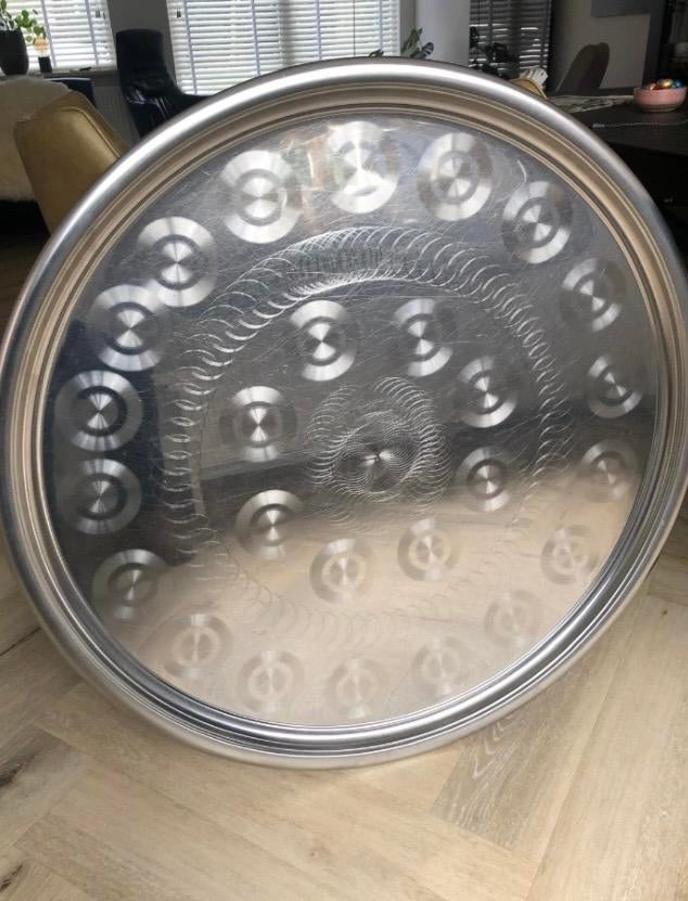 Groot Marokkaans dienblad - Ø 93 cm, Ophalen, Gebruikt, Rond, Metaal